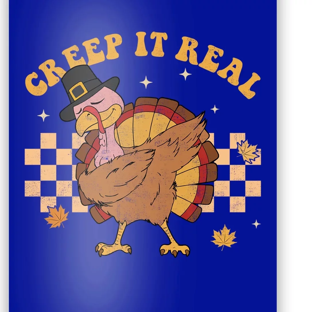 Creep It Real Dabbing Turkey Autumn Fall Thanksgiving Retro Gift Poster