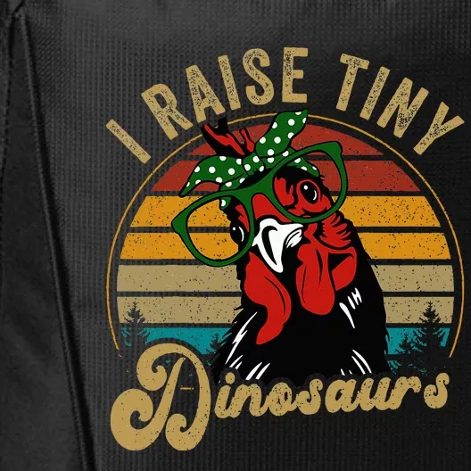 Chicken I Raise Tiny Dinosaurs Mama Hen Farm Mom City Backpack