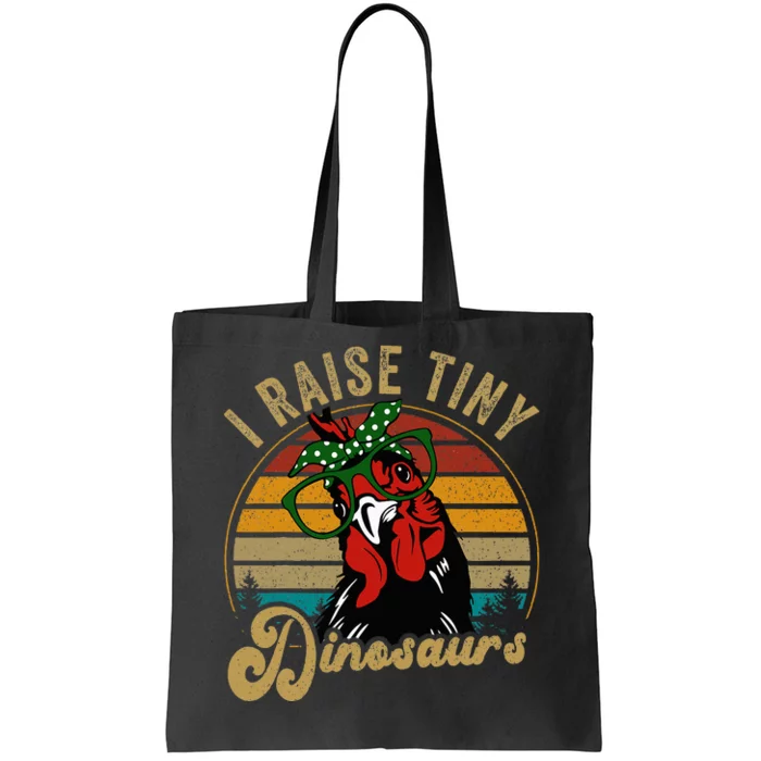 Chicken I Raise Tiny Dinosaurs Mama Hen Farm Mom Tote Bag