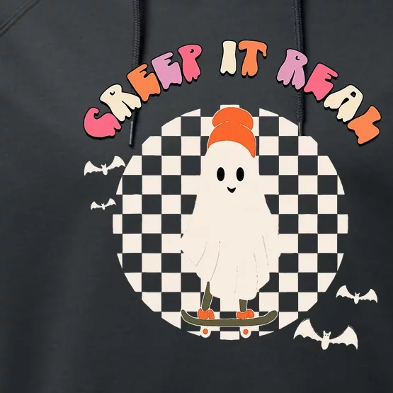 Creep It Real Ghost Halloween Performance Fleece Hoodie