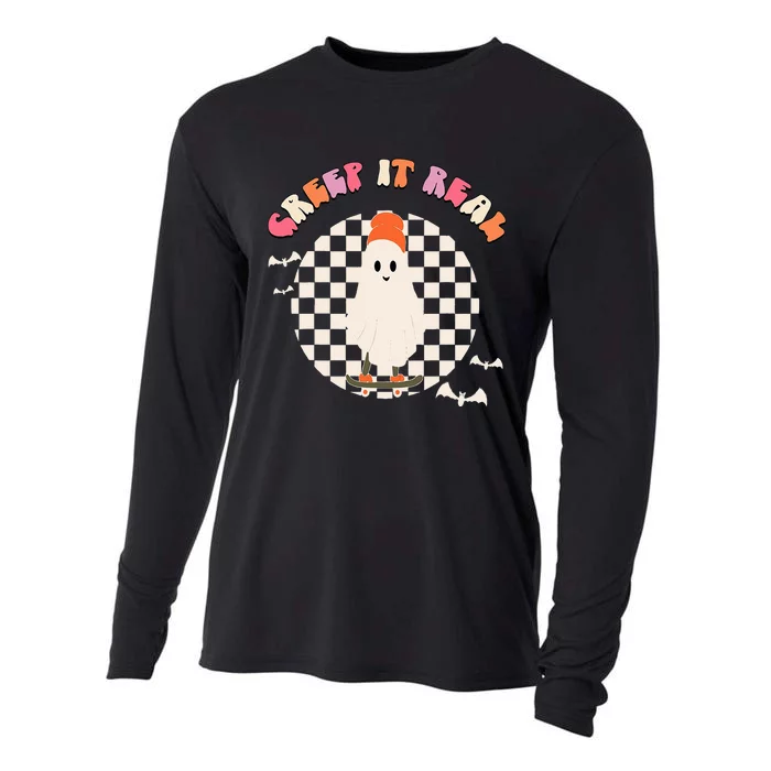 Creep It Real Ghost Halloween Cooling Performance Long Sleeve Crew