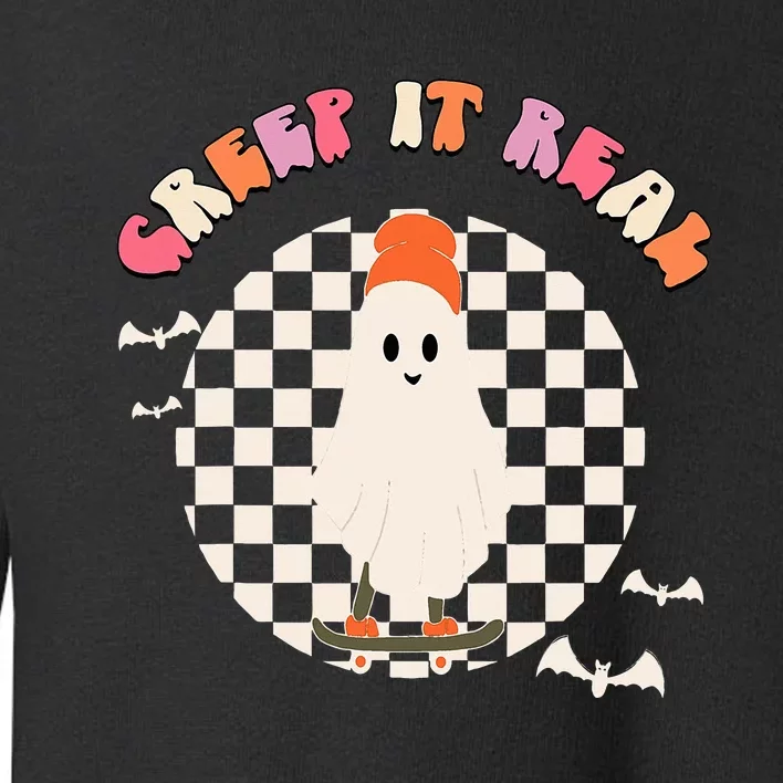 Creep It Real Ghost Halloween Toddler Sweatshirt