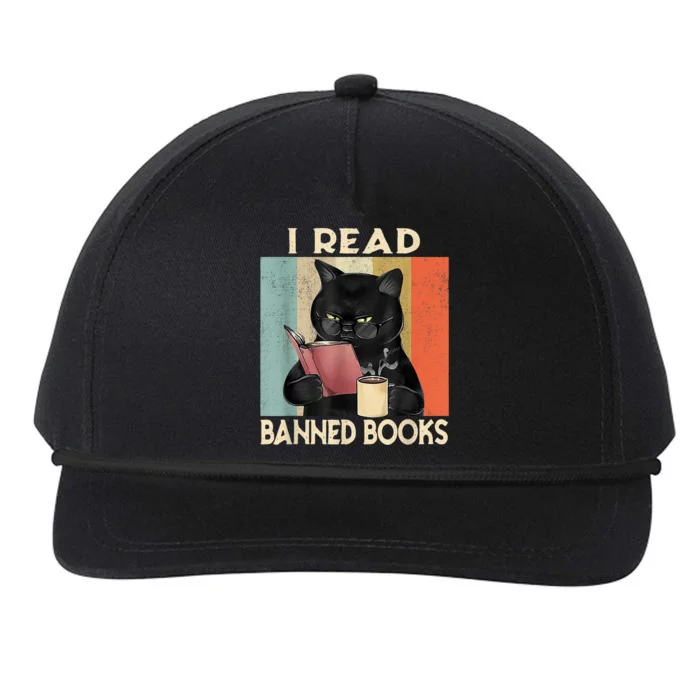 Cat I Read Banned Books Funny Bookworms Reading Book Snapback Five-Panel Rope Hat