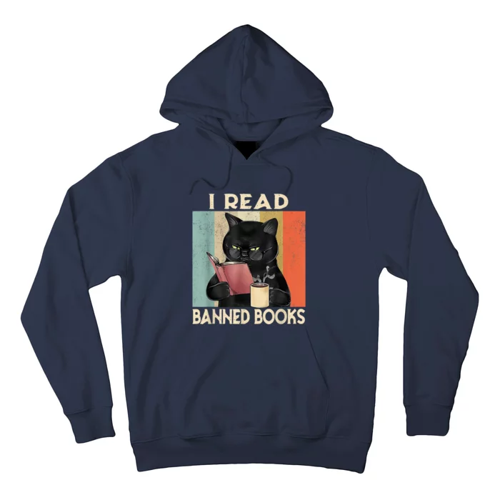 Cat I Read Banned Books Funny Bookworms Reading Book Hoodie