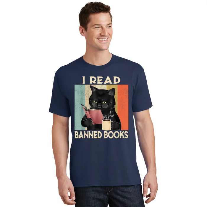 Cat I Read Banned Books Funny Bookworms Reading Book T-Shirt