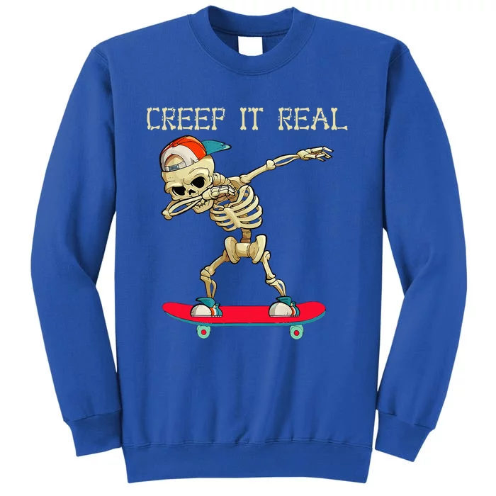 Creep It Real Dabbing Skate Skeleton Halloween Tall Sweatshirt