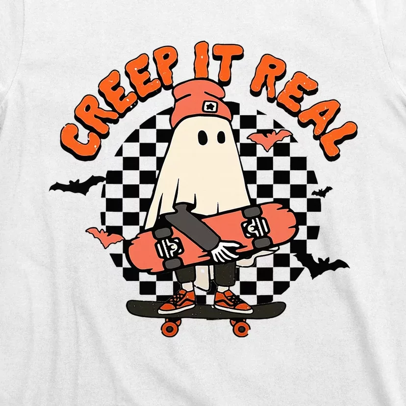 Creep It Real Ghost Halloween Sweating Sucks Skeleton T-Shirt