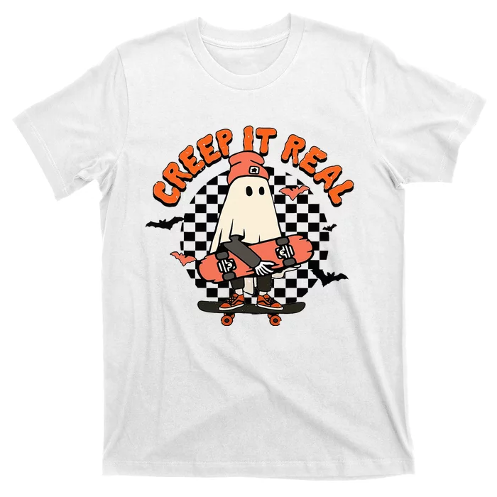 Creep It Real Ghost Halloween Sweating Sucks Skeleton T-Shirt