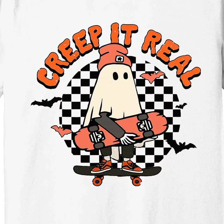 Creep It Real Ghost Halloween Sweating Sucks Skeleton Premium T-Shirt