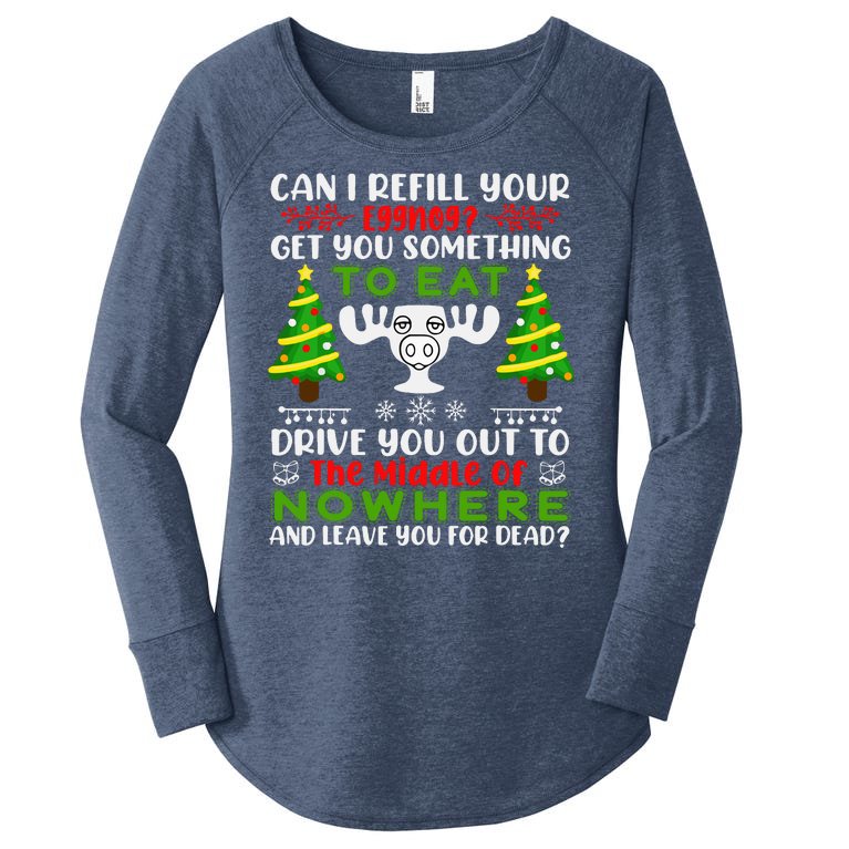 Can I Refill Your Eggnog Funny Christmas Vacation Women’s Perfect Tri Tunic Long Sleeve Shirt