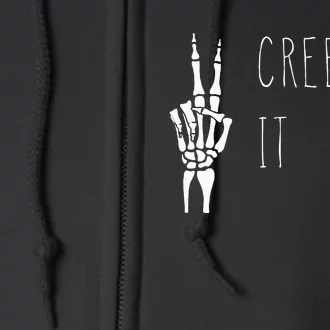 Creepin' It Real Halloween Skeleton Full Zip Hoodie