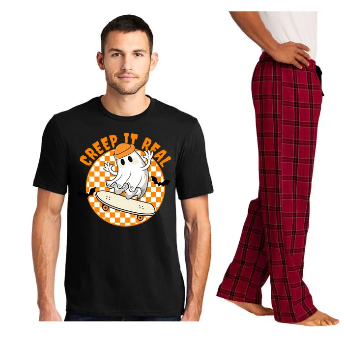 Creep It Real Skater Ghost Halloween Retro Pajama Set