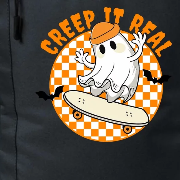 Creep It Real Skater Ghost Halloween Retro Daily Commute Backpack