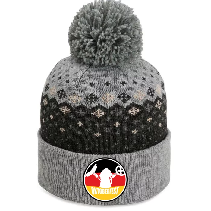 Circle Oktoberfest Logo The Baniff Cuffed Pom Beanie