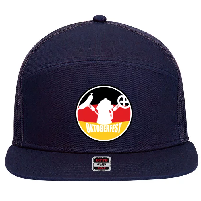 Circle Oktoberfest Logo 7 Panel Mesh Trucker Snapback Hat