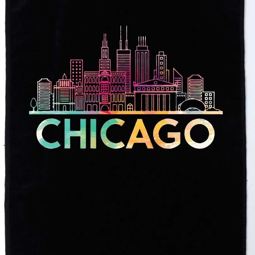 Chicago Illinois Skyline City Souvenir Platinum Collection Golf Towel