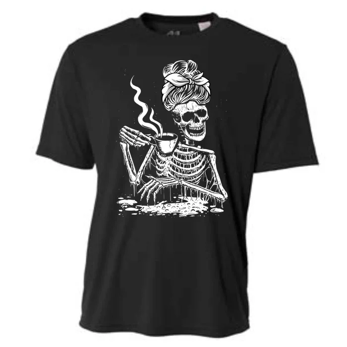 Coffee Ing Skeleton Lazy Diy Halloween Costume Gift Cooling Performance Crew T-Shirt