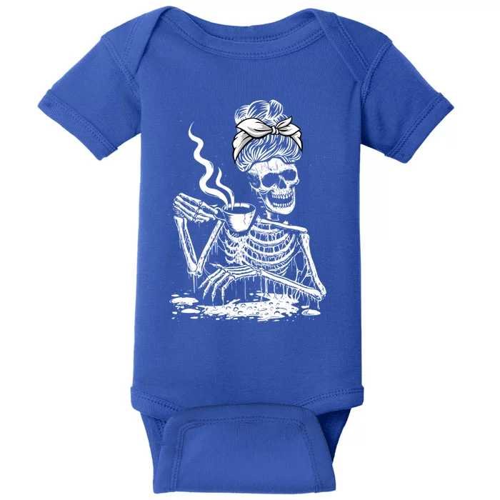 Coffee Ing Skeleton Lazy Diy Halloween Costume Gift Baby Bodysuit