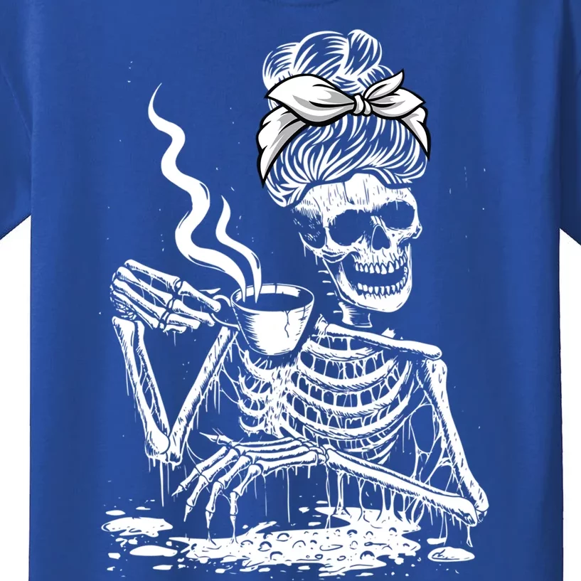 Coffee Ing Skeleton Lazy Diy Halloween Costume Gift Kids T-Shirt