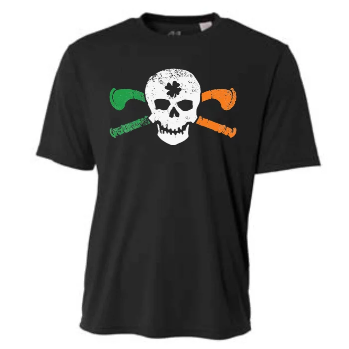 Colorful Irish Skull & Cross Shillelagh Clubs Shamrock Cooling Performance Crew T-Shirt