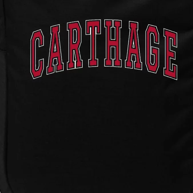 Carthage Illinois Souvenir College Style Red Text Impact Tech Backpack