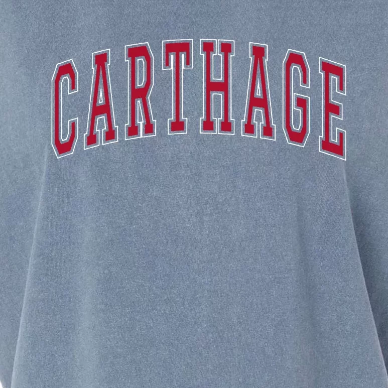 Carthage Illinois Souvenir College Style Red Text Garment-Dyed Women's Muscle Tee