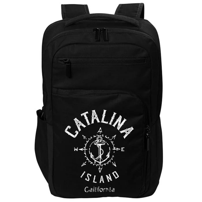 Catalina Island Sailing Compass Rose Beach Boat Great Gift Impact Tech Backpack