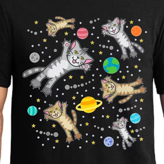 Cats In Space Galaxy Bad Art For Cat Lovers Pajama Set