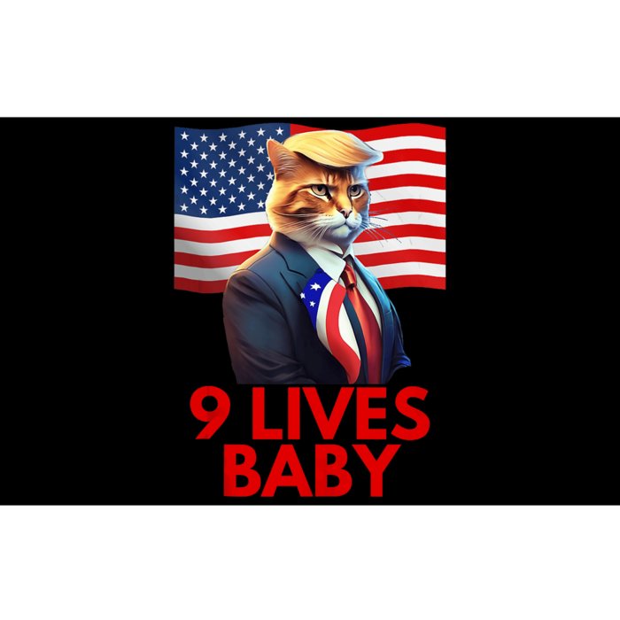 Cat In Suite With Trump Hair American Flag Nine Lives Baby Bumper Sticker