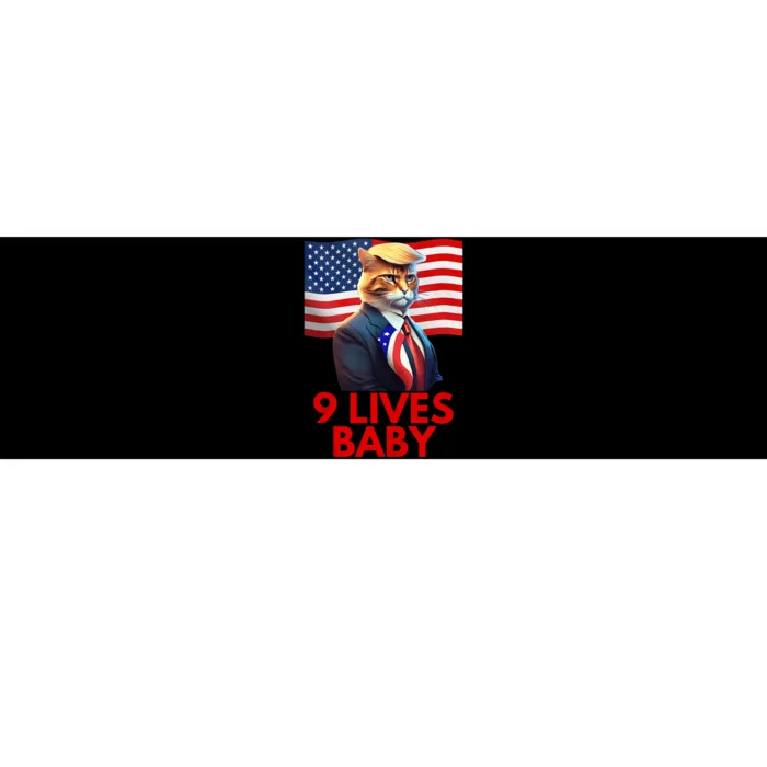 Cat In Suite With Trump Hair American Flag Nine Lives Baby Bumper Sticker