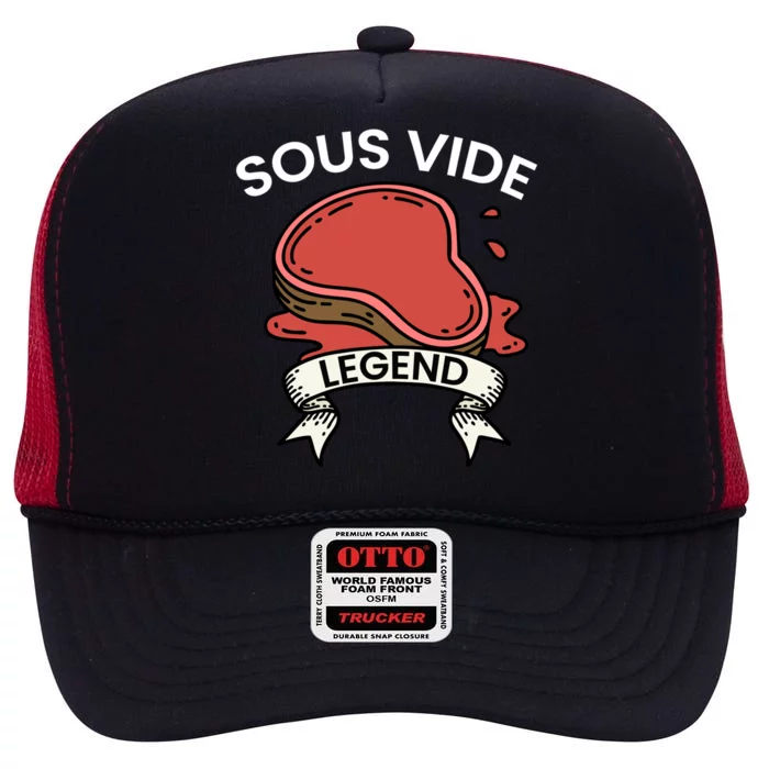 Cook I Sous Vide Legend I Cooking Kitchen Cook Hobby Chef Gift High Crown Mesh Trucker Hat