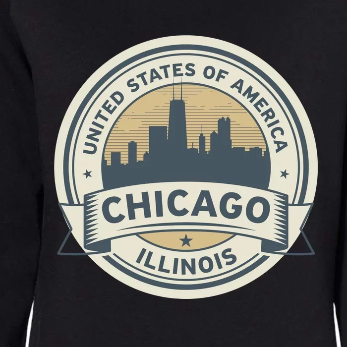 Chicago Illinois Stamp Logo Womens California Wash Sweatshirt