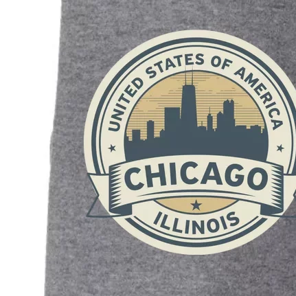 Chicago Illinois Stamp Logo Doggie 3-End Fleece Hoodie