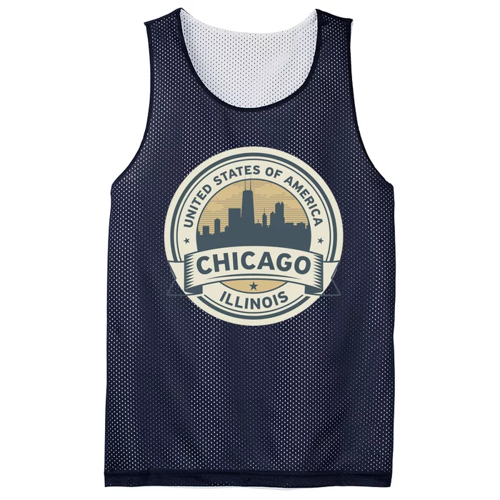 Chicago Illinois Stamp Logo Mesh Reversible Basketball Jersey Tank