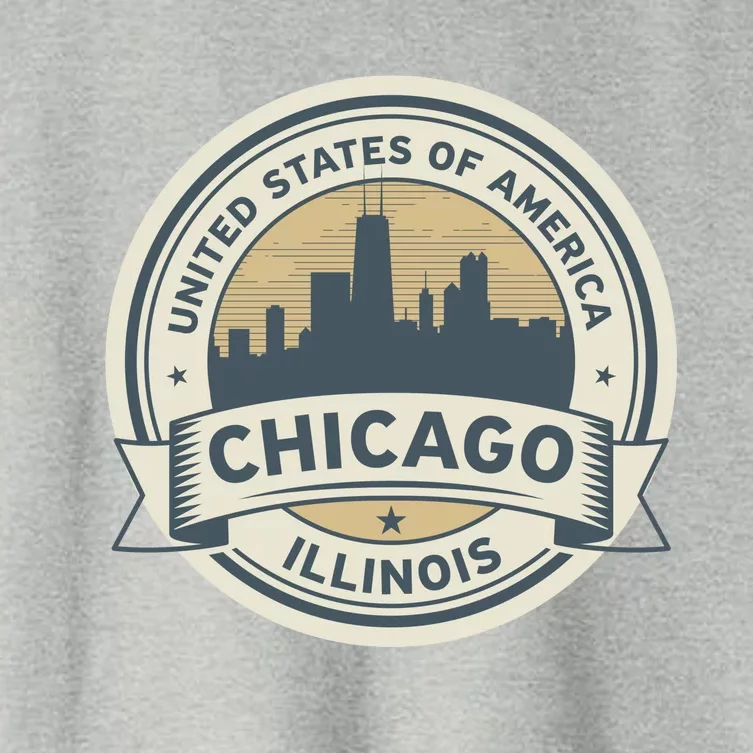 Chicago Illinois Stamp Logo Women's Crop Top Tee