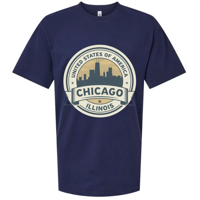 Chicago Illinois Stamp Logo Sueded Cloud Jersey T-Shirt