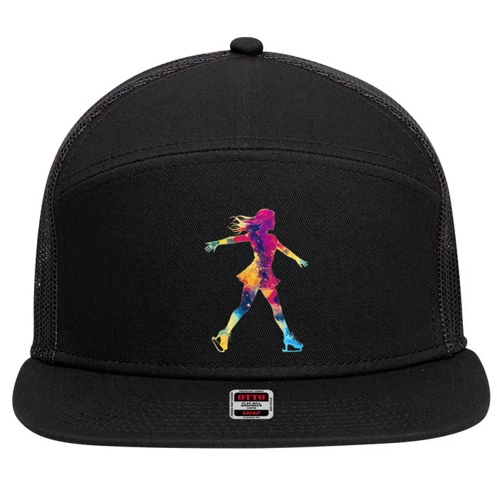 Cute Ice Skating Skater Figure Skating 7 Panel Mesh Trucker Snapback Hat