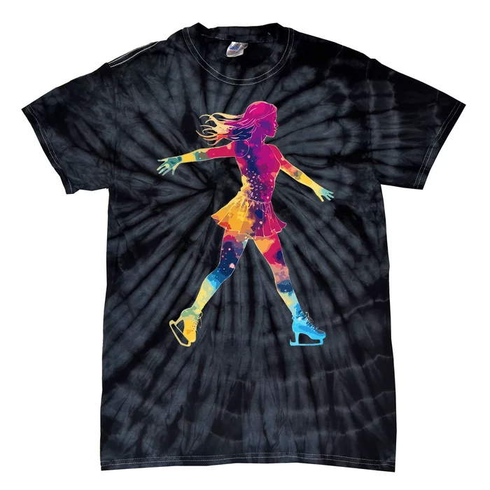 Cute Ice Skating Skater Figure Skating Tie-Dye T-Shirt