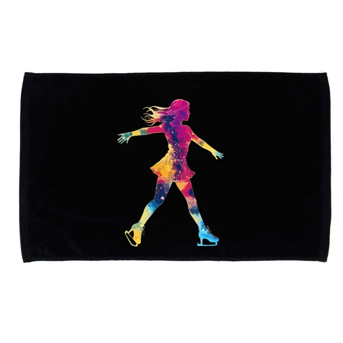 Cute Ice Skating Skater Figure Skating Microfiber Hand Towel