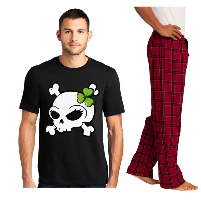 Cute Irish Shamrock Leaf Skull Pajama Set