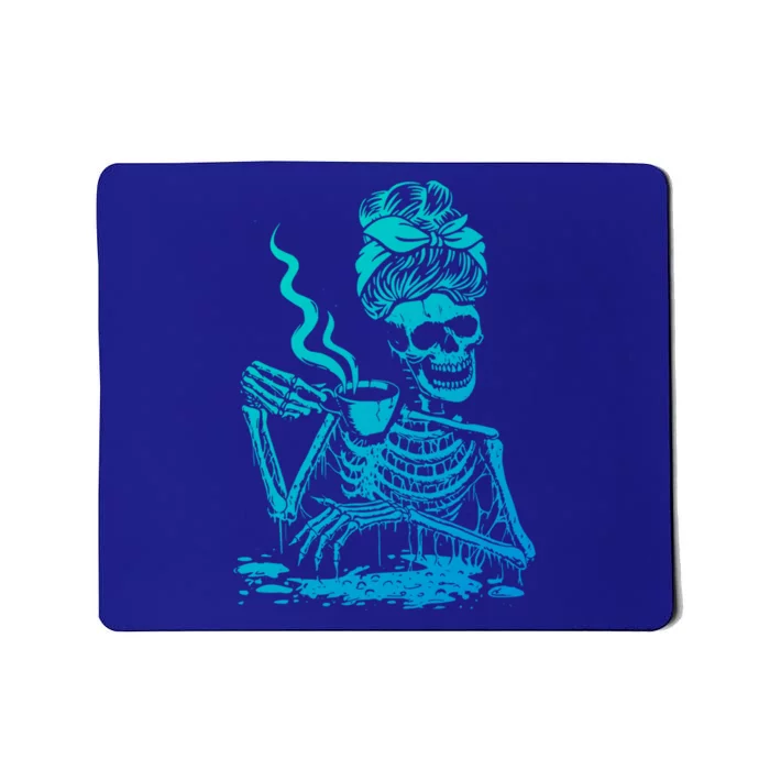 Coffee Ing Skeleton Coffee Messy Bun Halloween Cute Gift Mousepad