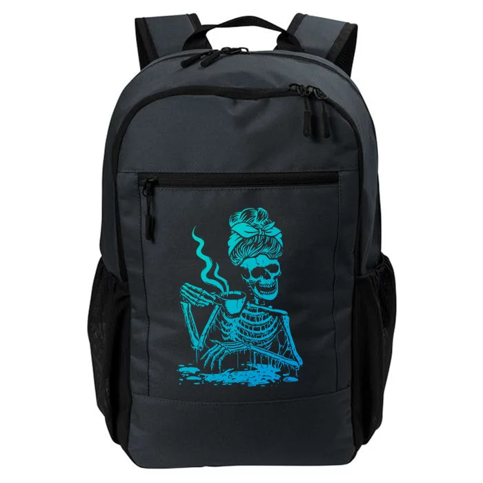 Coffee Ing Skeleton Coffee Messy Bun Halloween Cute Gift Daily Commute Backpack