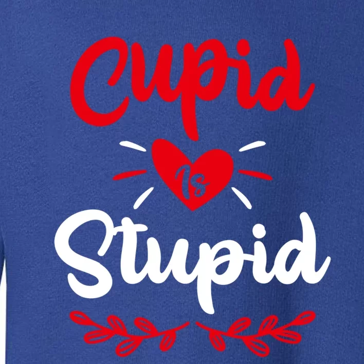 Cupid Is Stupid Funny Anti Valentine's Day Joke Enthusiast Meaningful Gift Toddler Sweatshirt