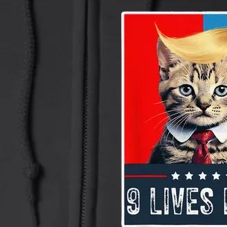 Cat In Suite With Trump Hair American Flag Nine Lives Baby Full Zip Hoodie