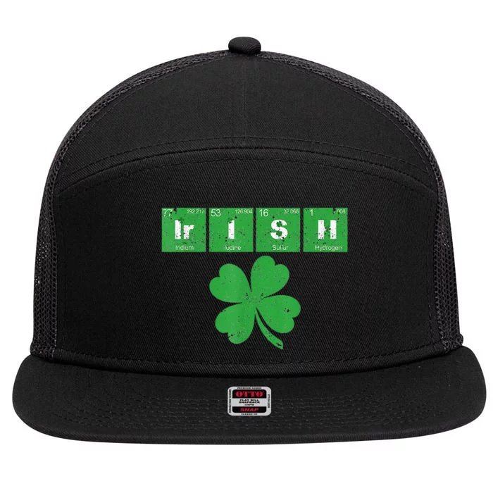 Chemistry Irish St Patricks Day Funny Science Teacher 7 Panel Mesh Trucker Snapback Hat