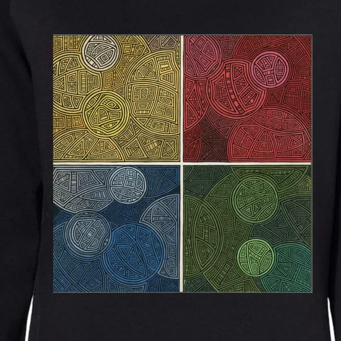 Circles In Squares Womens California Wash Sweatshirt