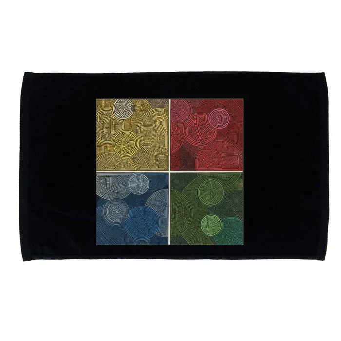 Circles In Squares Microfiber Hand Towel