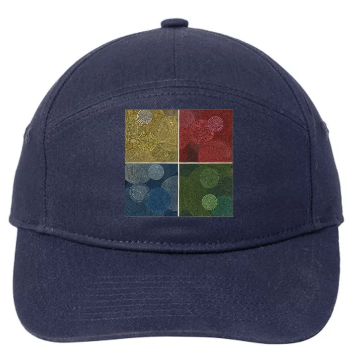 Circles In Squares 7-Panel Snapback Hat