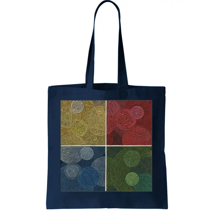 Circles In Squares Tote Bag