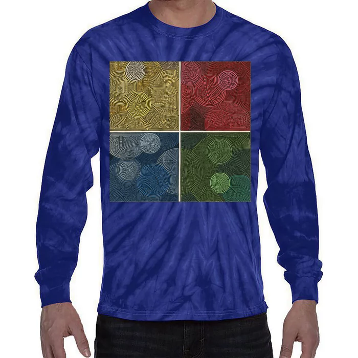 Circles In Squares Tie-Dye Long Sleeve Shirt